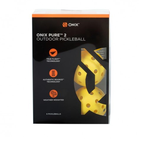 Onix Pure 2 Outdoor Pickleball Balls 6-Pack [Yellow]